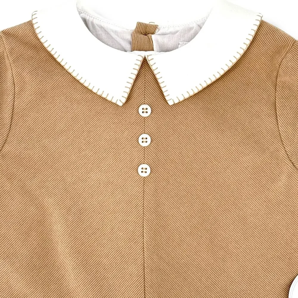 Edgehill Collection Peter Pan Collar Corduroy Jon Jon Romper Baby Boy Size 12 Mo